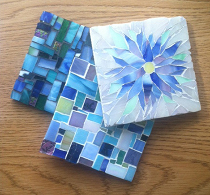 Coaster mosaic beginner class students