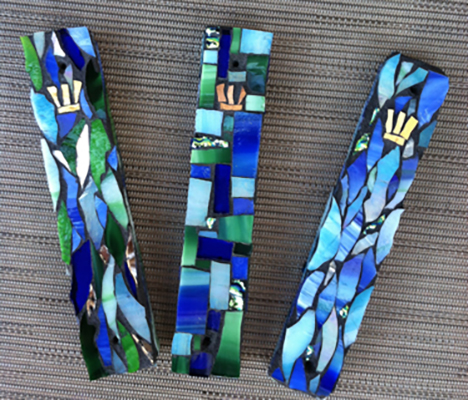 mezuzah blue mosaics