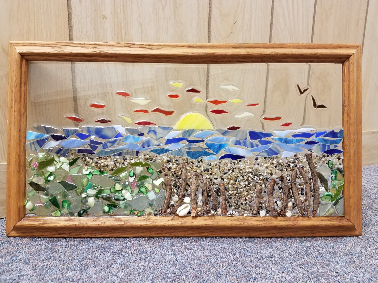 resin sunset mosaic art class