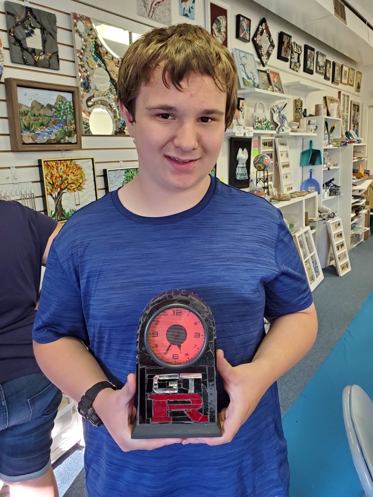 mosaic art clock child