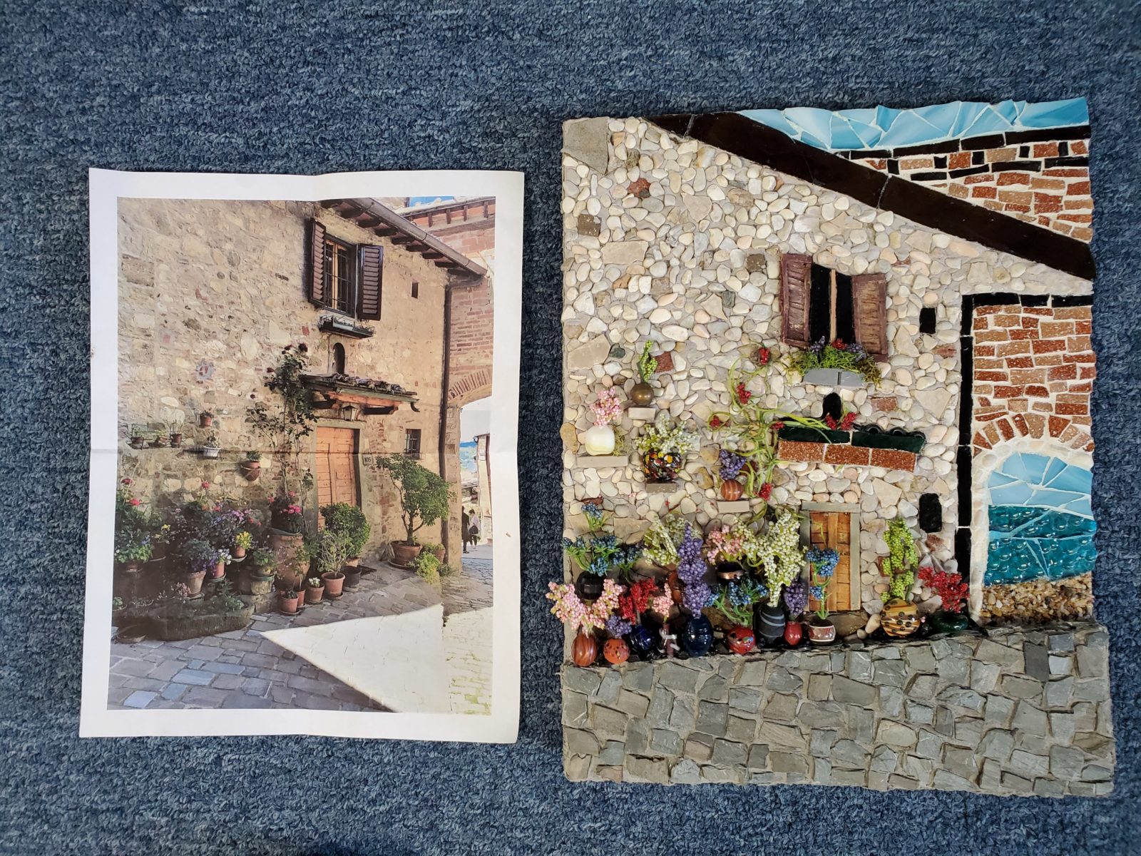 mixed media mosaic, Tuscany