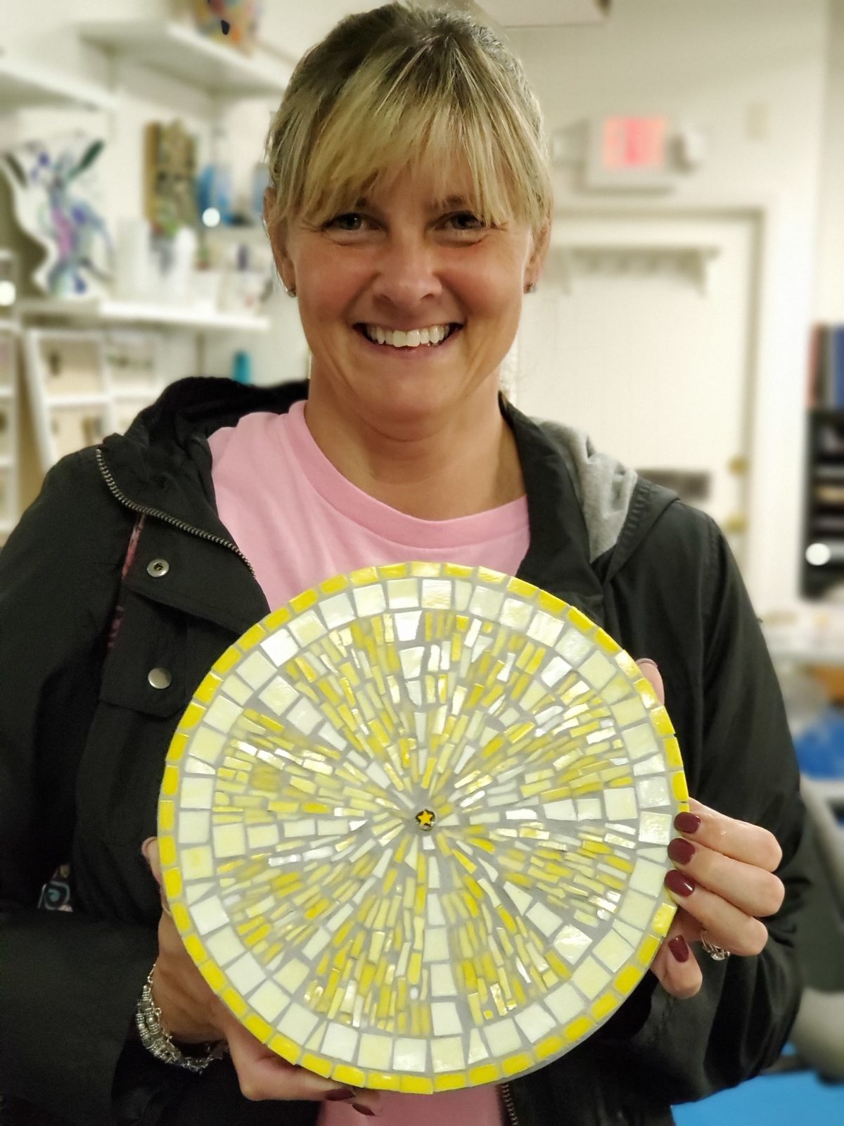 mosaic stepping stone lemon