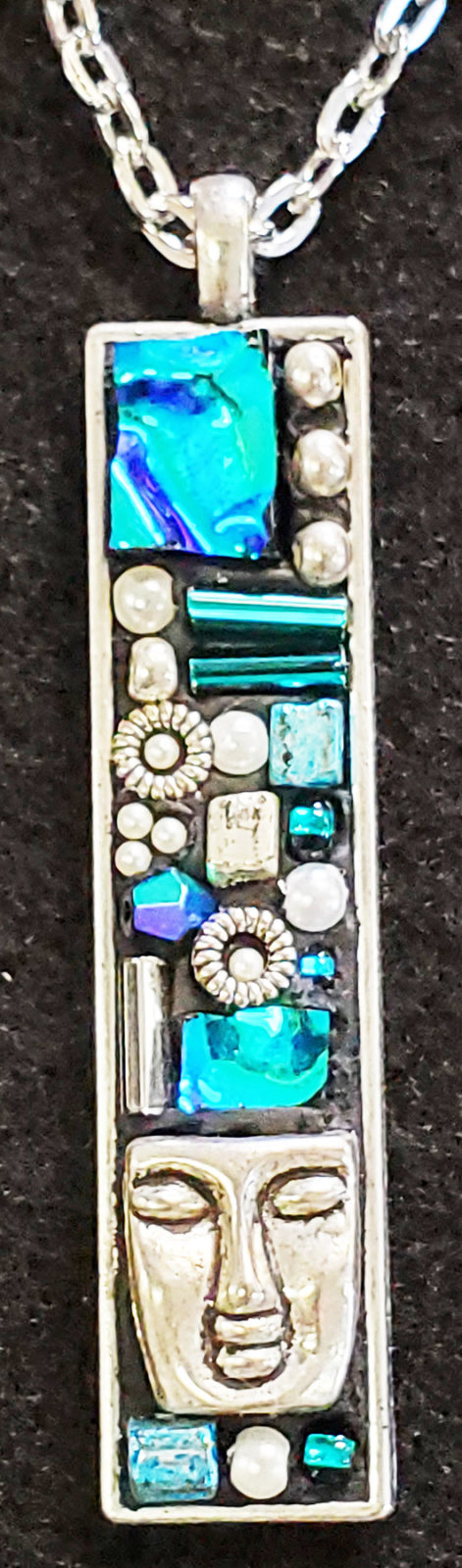 mosaic pendant dichroic blue