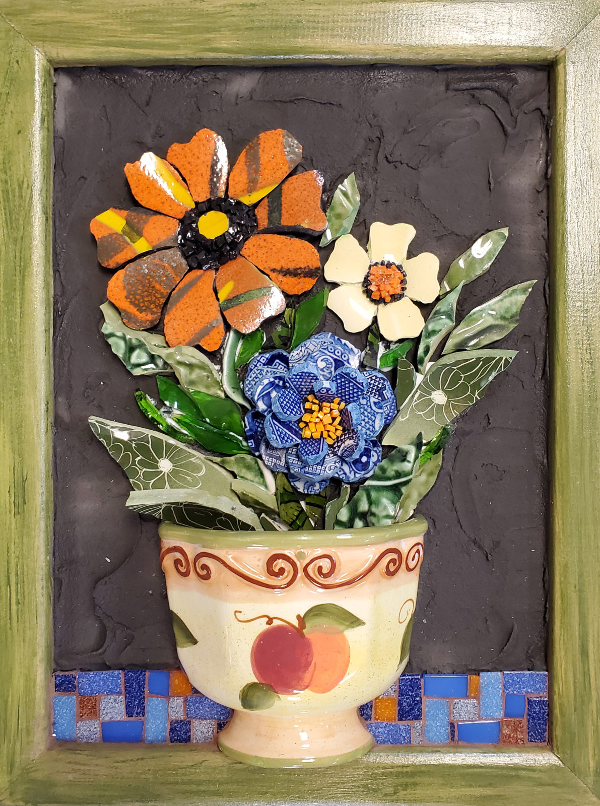 half cup flower art