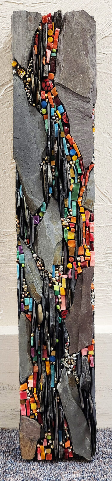 slate, smalti, beads