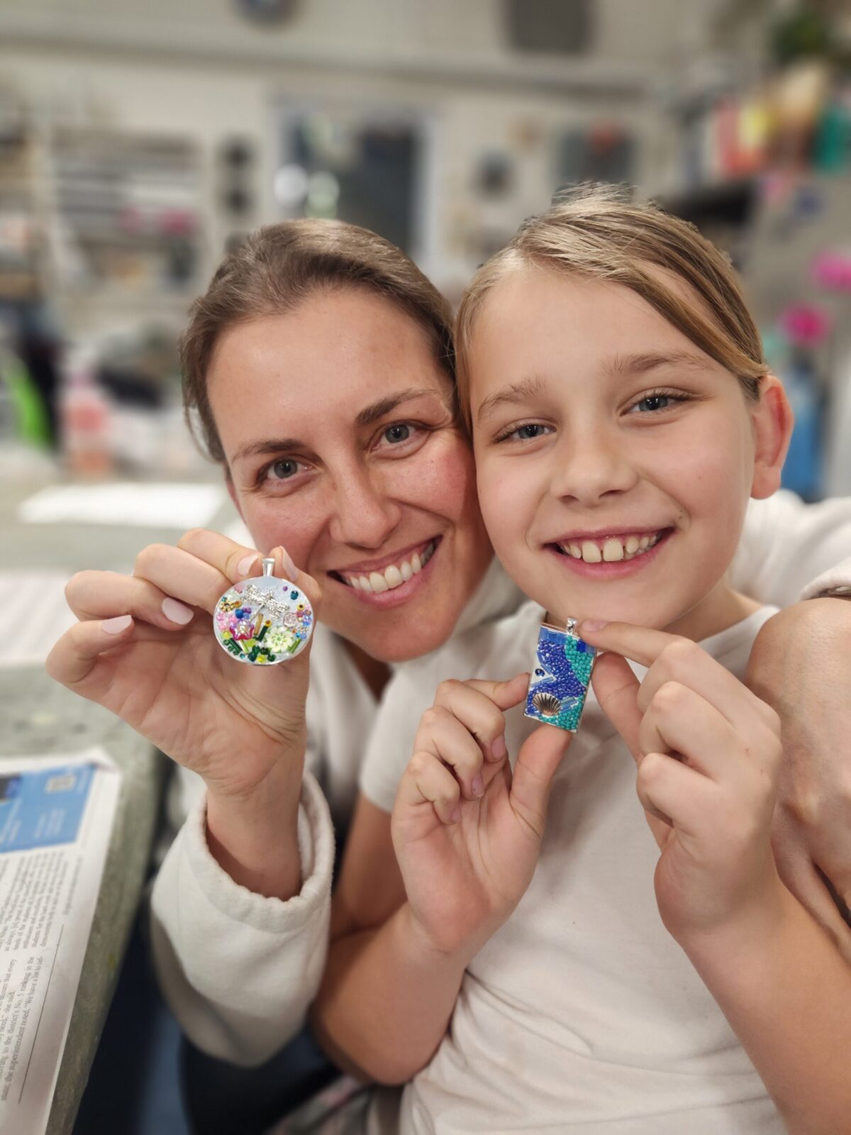 mosaic jewelry, parent/child class